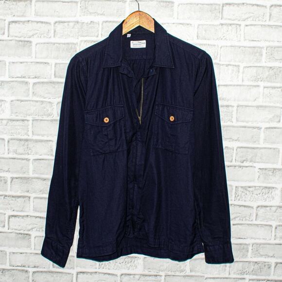 GANT RUGGER  Small Zip-up Shirt Jacket Navy Blue Chest Pockets - Picture 2 of 7